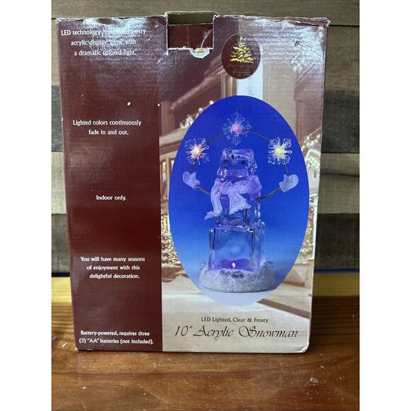 Enchanted Forest Lighted Acrylic Juggling Snowman In Box - Picture 8 of 8